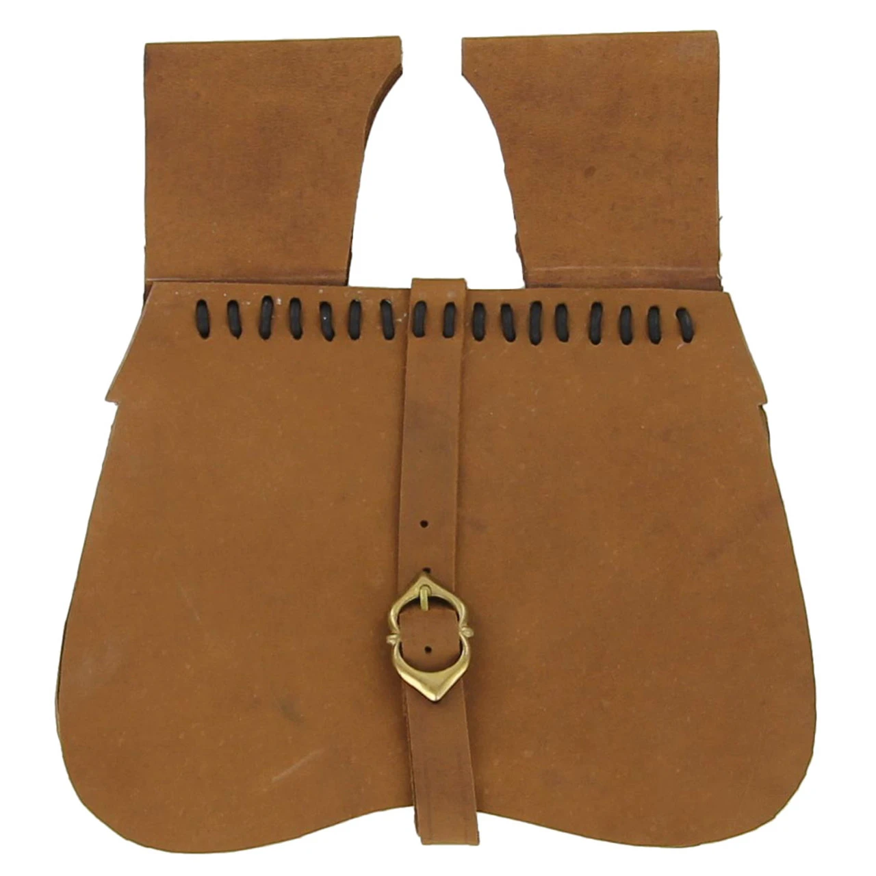 Medieval Renaissance Simple Natural Leather Soldier Pouch 4 Medieval Renaissance Simple Natural Leather Soldier Pouch - Image 2