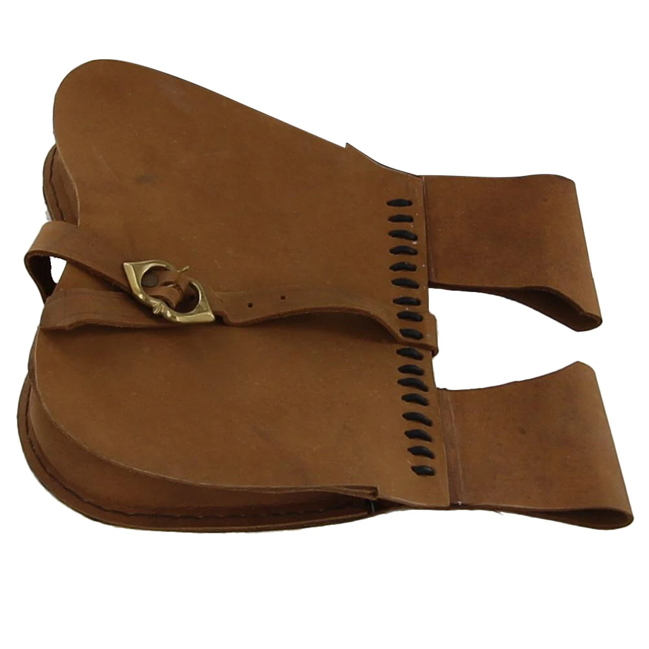 Medieval Renaissance Simple Natural Leather Soldier Pouch 5 Medieval Renaissance Simple Natural Leather Soldier Pouch - Image 3