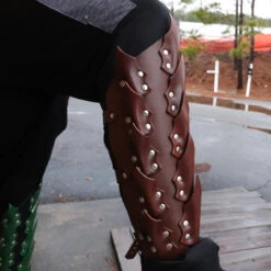 Drogo's Fury Dragon Scale Adjustable Leather Leg Greaves | Brown | -Knife Sales Store LG103BB 98487.1602277880
