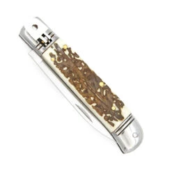 Automatic Focus On Realism Lever Lock Faux Staghorn Handle Knife -Knife Sales Store LV2455 15119.1661802105