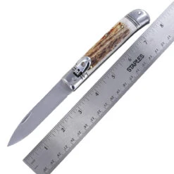Ringing Forest Lever Lock Automatic Switchblade Knife With Real Stag Antler Handle -Knife Sales Store LV2457 27273.1650395861