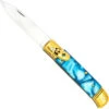 Elusive Horizon Switchblade Lever Lock Automatic Knife | Pearl Blue Handle & Gold Hardware -Knife Sales Store LV2468 85588.1661804080