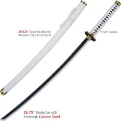 Zoro’s Wado Ichimonji Katana Replica Sword Carbon Steel -Knife Sales Store SS2431 70602.1645642682
