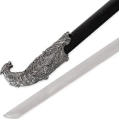 Sea Of Flames Dragon Serpent Silver Ceremonial Royal Dynasty Saber Sword W/ Hard Scabbard -Knife Sales Store SS2729 94510.1682449861