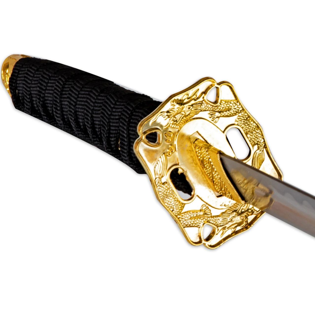 Decorated Dragon Historical Replicas | Japanese Short Sword Tachi Wakizashi Aikuchi Tantō Katana Set Of 3 Swords W/ Stand 6 Decorated Dragon Historical Replicas | Japanese Short Sword Tachi Wakizashi Aikuchi Tantō Katana Set Of 3 Swords W/ Stand - Image 4