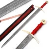Fire Quest Knights Of Templar Damascus Steel Medieval Arming Sword -Knife Sales Store SSD2261 28855.1595339244