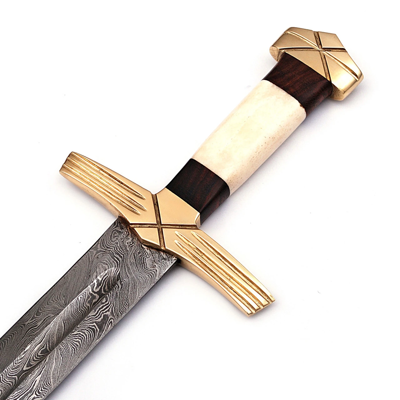 Formidable King Pattern Welded Damascus Steel Viking Sword 7 Formidable King Pattern Welded Damascus Steel Viking Sword - Image 5