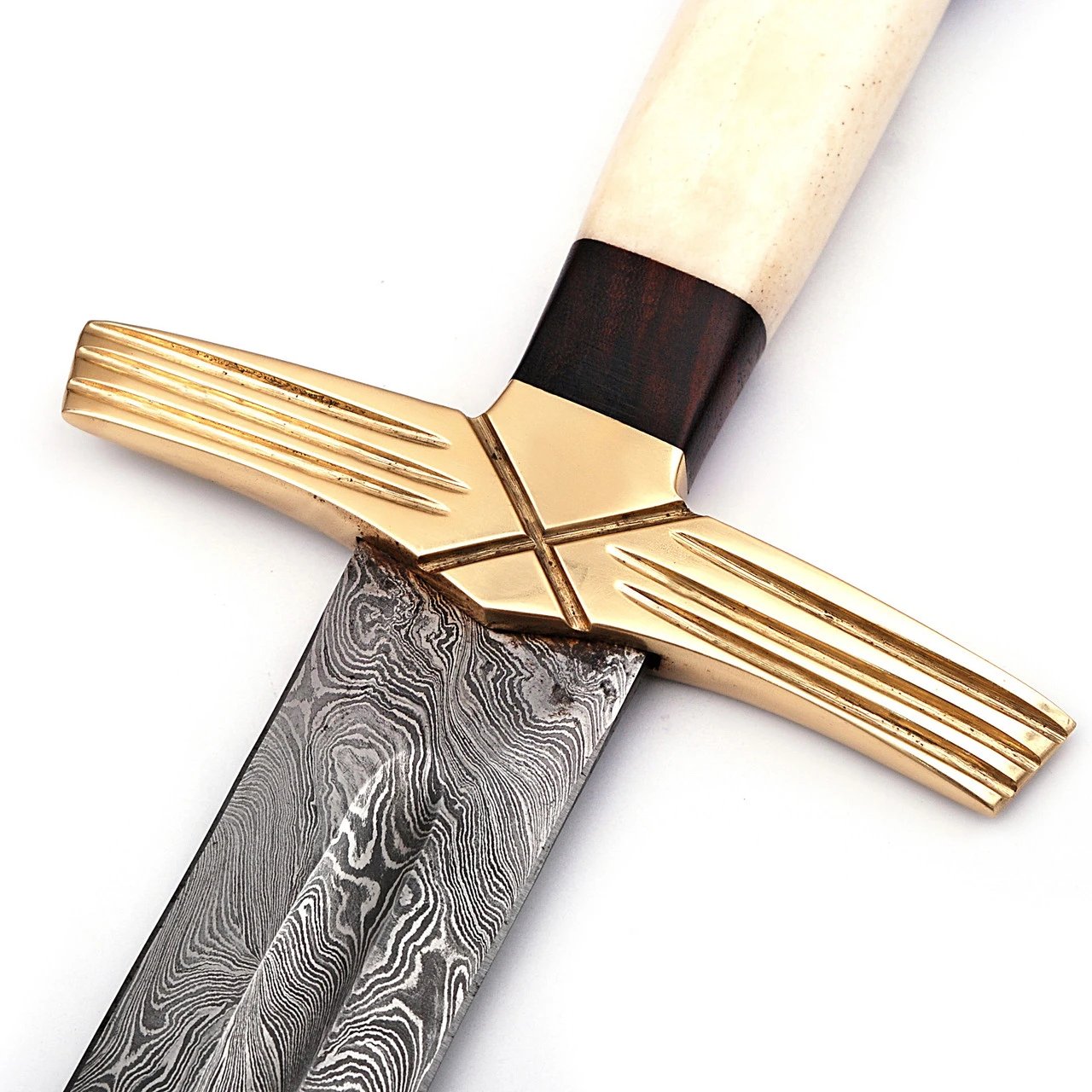 Formidable King Pattern Welded Damascus Steel Viking Sword 8 Formidable King Pattern Welded Damascus Steel Viking Sword - Image 6