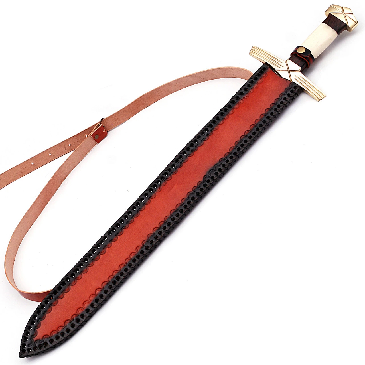 Formidable King Pattern Welded Damascus Steel Viking Sword 5 Formidable King Pattern Welded Damascus Steel Viking Sword - Image 3