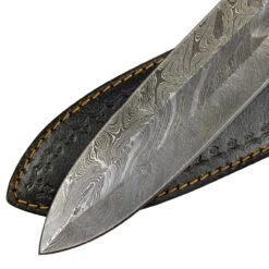 Pursuit Of Honor Medieval Damascus Steel Sword W/ Brass Hilt & Leather Wrapped Handle -Knife Sales Store SSD3135 04 74197.1689952363
