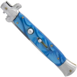 Wave Breaker Light Blue Automatic Push Button Stiletto Knife -Knife Sales Store ST604 71008.1625172083