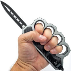 Carbon Phantom Automatic Dual Action OTF Knuckle Trench Style Knife -Knife Sales Store T2313 92138.1660069110