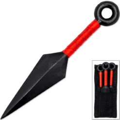 Set Of 3 Mini Anime Themed Metal Throwing Kunai Knives 18 Set Of 3 Mini Anime Themed Metal Throwing Kunai Knives -Knife Sales Store WG8012RD 18351.1680710666