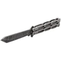 Unchained Balisong Butterfly Knife | Damascus Steel Blade | Tanto Point -Knife Sales Store WG859 D2 04 16000.1691434984