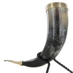 Algiz Protection Viking Handmade Stand Drinking Horn Set -Knife Sales Store algiz protection viking handmade stand drinking horn set 48182.1564504914