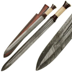 Greek Spatha Infantry Hand Forged Damascus Steel Sword -Knife Sales Store ancient greek infantry damascus steel spatha sword 87323.1564502209