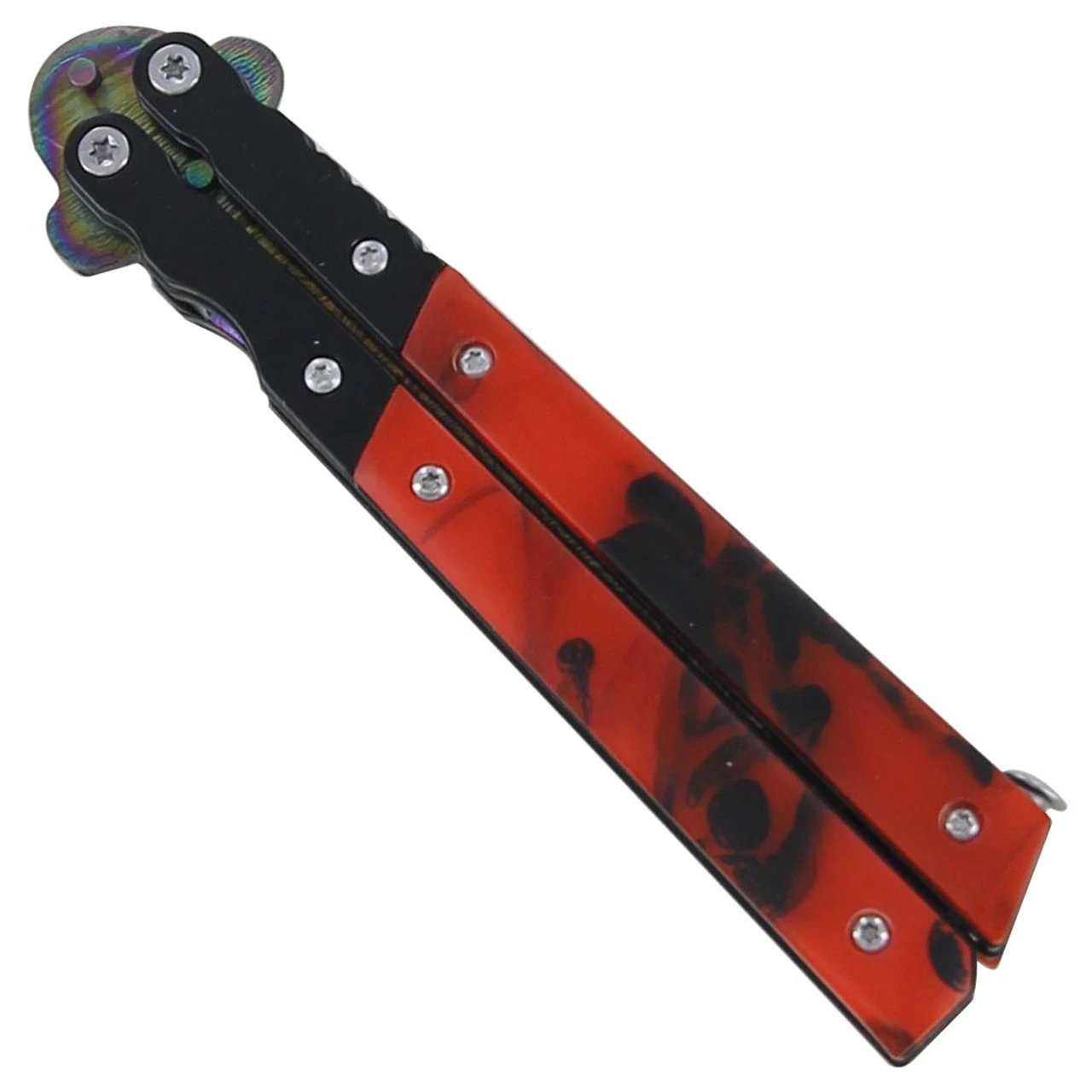 Balisong Damascus Public Enemy Pocket Knife 4 Balisong Damascus Public Enemy Pocket Knife - Image 2