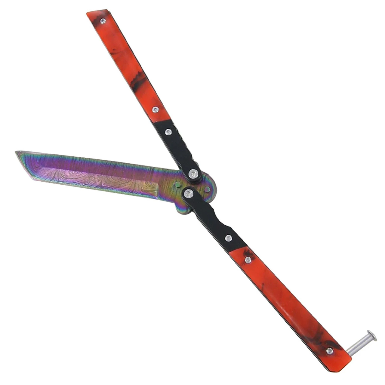 Balisong Damascus Public Enemy Pocket Knife 3 Balisong Damascus Public Enemy Pocket Knife