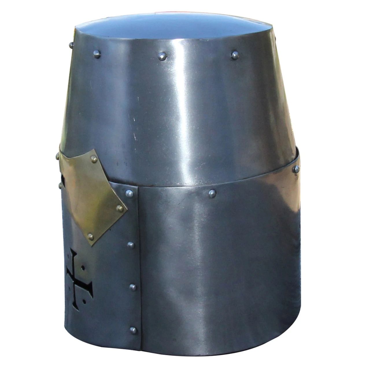 Late Twelfth Century 20g Steel Crusader Templar Knight Great Helm 4 Late Twelfth Century 20g Steel Crusader Templar Knight Great Helm - Image 2
