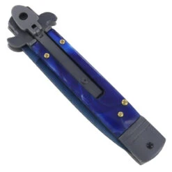 Automatic Deep Blue Stiletto Damascus Knife -Knife Sales Store dm1875a 57218.1564504953