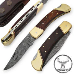 Hunt For Life Alpine Zone Damascus Steel Lockback Knife -Knife Sales Store dm2073w 54166.1564504196