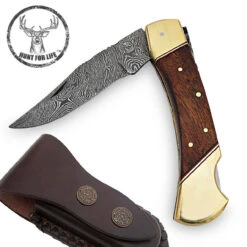 Hunt For Life Alpine Zone Damascus Steel Lockback Knife -Knife Sales Store dm2073w 27685.1564504196