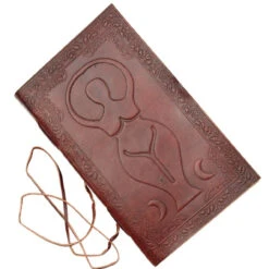 Goddess Trio Leather Journal -Knife Sales Store goddess trio pentagram embossed leather journal 73128.1564502955