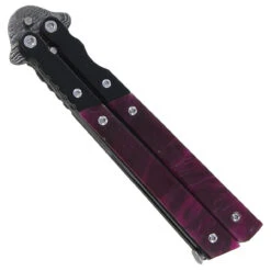 Heavy Duty Quiet Cabernet Damascus Butterfly Knife -Knife Sales Store heavy duty quiet cabernet damascus butterfly knife 2 54681.1564504974