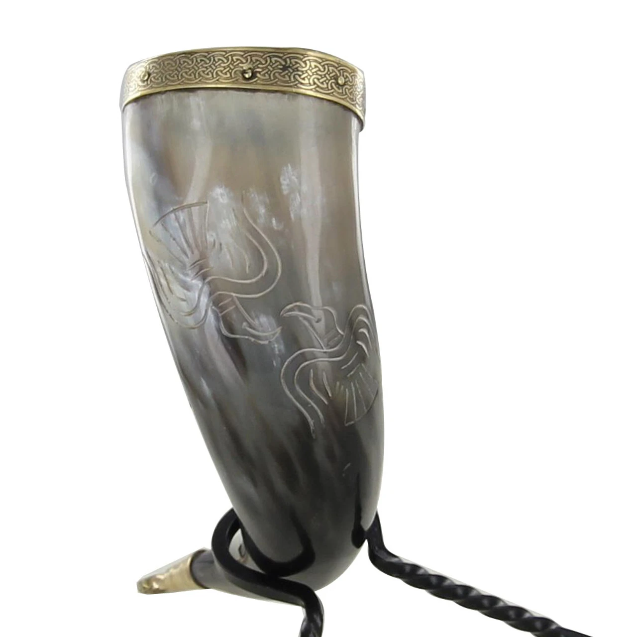 Horn Odins Wisdom Natural Drinking Horn Vessel 3 Horn Odins Wisdom Natural Drinking Horn Vessel