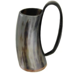 Norse Viking Tankard Fenrir Engraved Drinking Horn Mug -Knife Sales Store horn tankard with fenrir 09523.1564505023