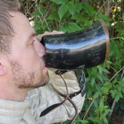 Norse Viking Tankard Mjolnir Engraved Drinking Horn Mug -Knife Sales Store horn tankard with mjolnir desgin 2 82756.1564505030