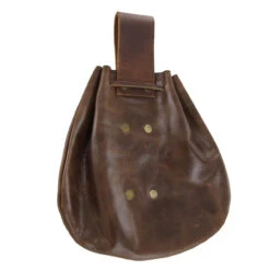 Leather Sea Captains Gentlemans Drawstring Pouch