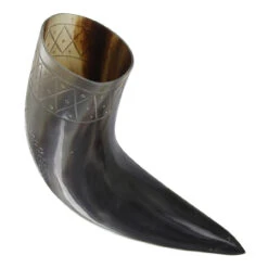 Norse Era Icelandic Vegvisir Engraved Drinking Horn -Knife Sales Store in60610 01924.1672765240