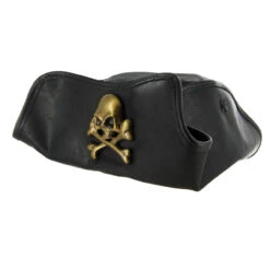 Terror At Sea Leather Jolly Roger Tricorne Hat