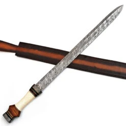 Roman Infantry Horn Damascus Steel Sword -Knife Sales Store roman infantry army spatha damascus steel sword 7 35600.1564503112