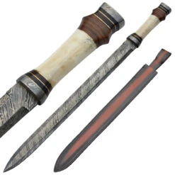 Roman Infantry Horn Damascus Steel Sword -Knife Sales Store roman infantry army spatha damascus steel sword 9 22902.1564503112