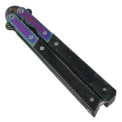Eye Of The Tiger Rainbow Damascus Steel Butterfly Knife -Knife Sales Store sr 8bc5 50bkrb 2 d4 1 24485.1564505002