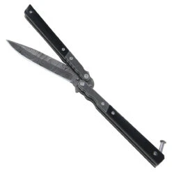 Damascus Steel Precision Cut Butterfly Knife -Knife Sales Store sr 8bc5 50bks 2 d1 88517.1564505000